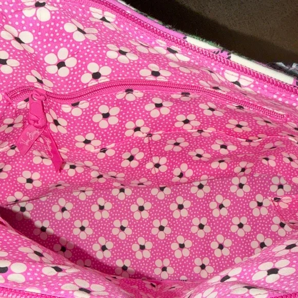 Vera Bradley Pink Floral Quilted Shoulder Bag with Yellow & Green Accents - Picture 6 of 8